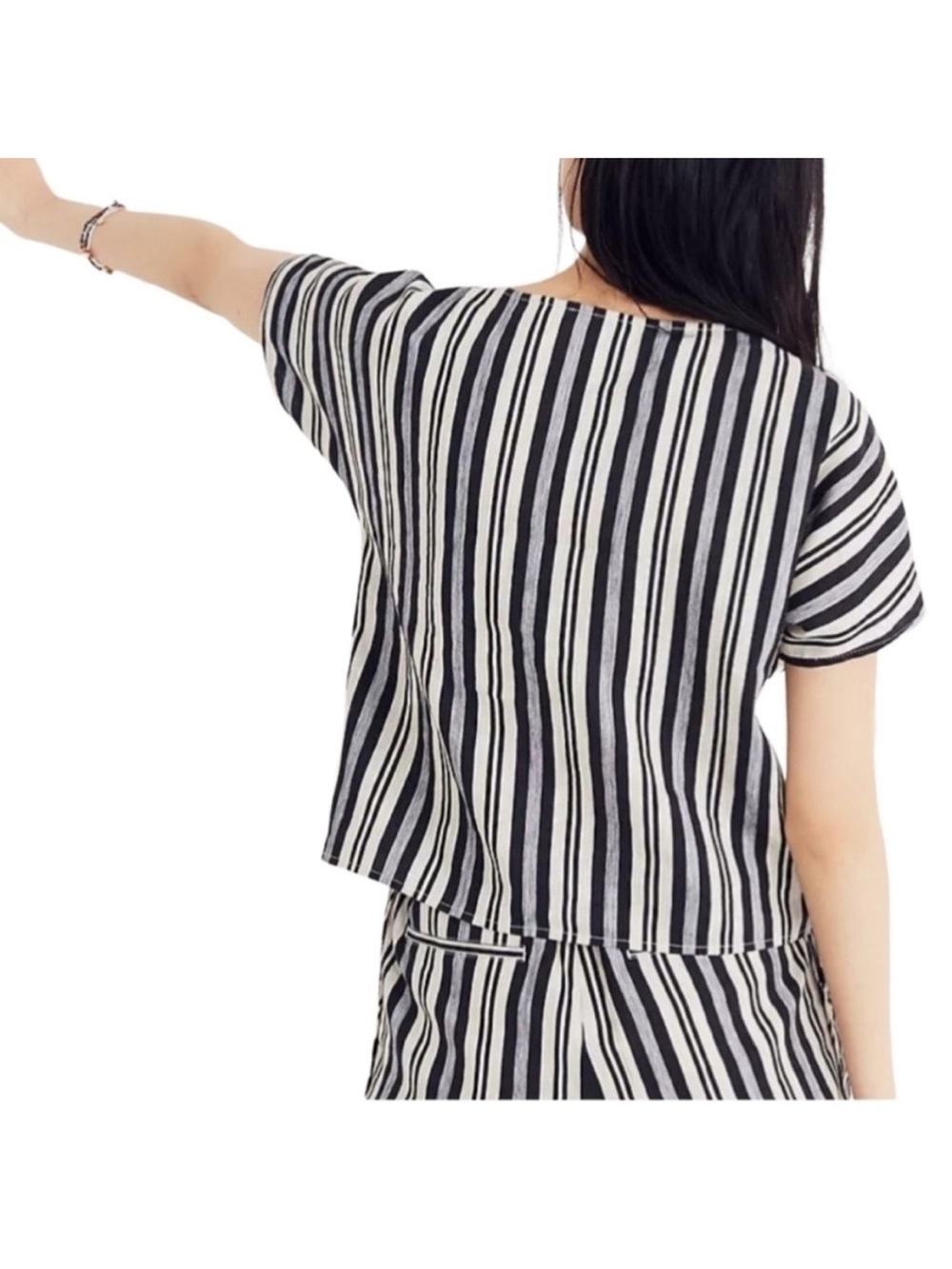 Madewell boxy top with pockets in Evelyn stripe - Picture 4 of 5